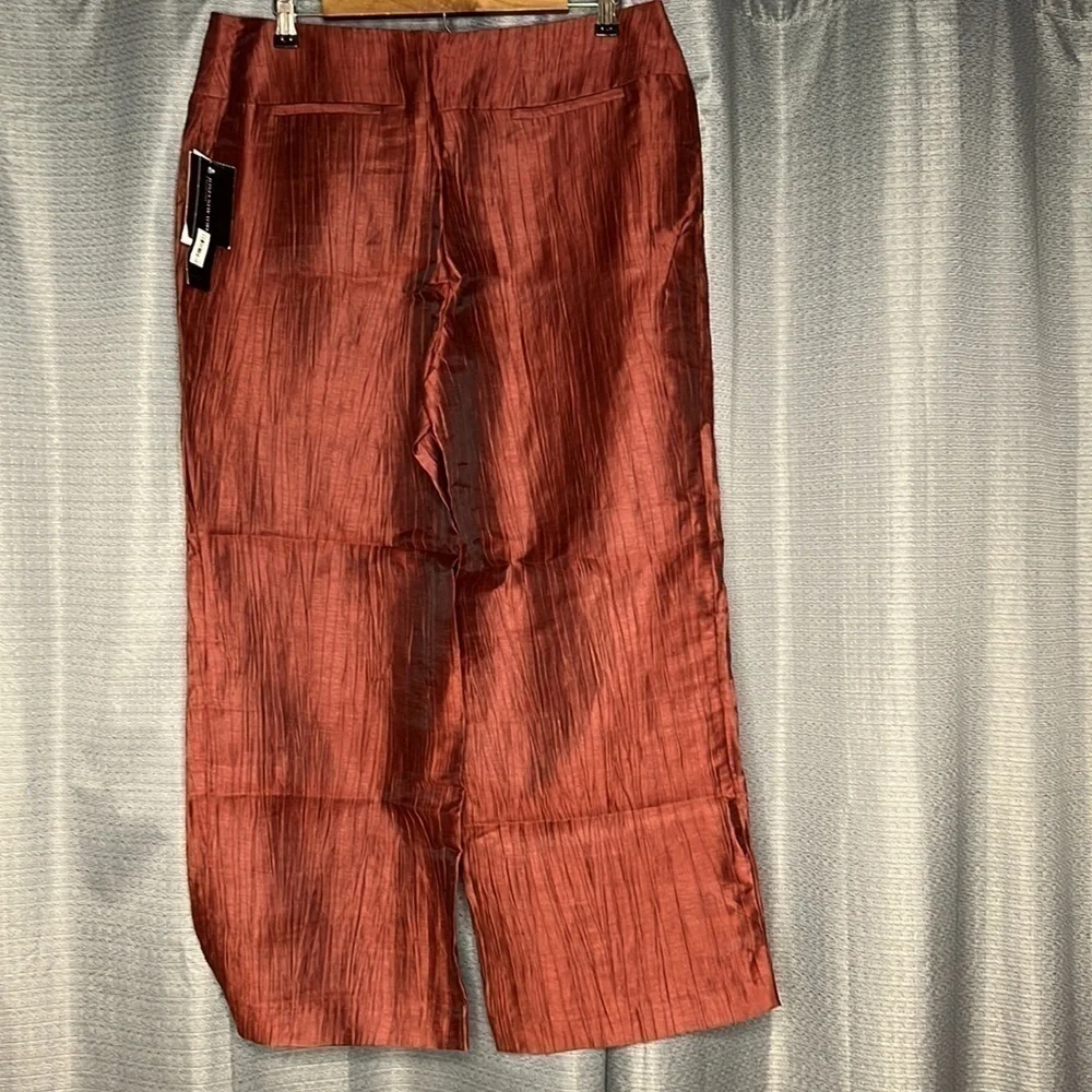 JONES NEW YORK COLLECTION SIZE 12 RUST LINEN WIDE PANTS NWT